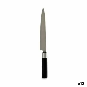 Virtuvės peilis Kinvara Juoda Sidabras Nerūdijantis plienas Plastmasinis 3,5 x 33,5 x 2,2 cm (12 vnt.)