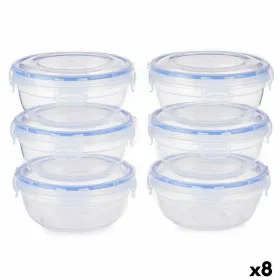 Set of lunch boxes Leknes Blue Transparent polypropylene Plastic 800 ml Hermetic (8 Units)