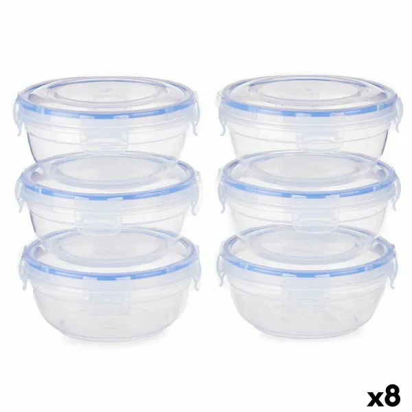 Padažinių rinkinys Leknes Mėlyna Skaidrus polipropileno Plastmasinis 800 ml Hermetiškas (8 vnt.)