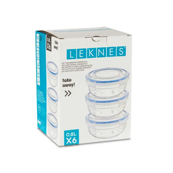 Eväsrasiasetti Leknes Sininen Läpinäkyvä polypropeeni Muovinen 800 ml Ilmatiivis (8 osaa)
