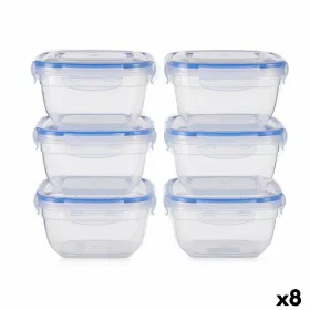 Pusdienu kastīšu komplekts Leknes Zils Caurspīdīgs polipropilēns Plastmasa 900 ml Hermētisks (8 gb.)