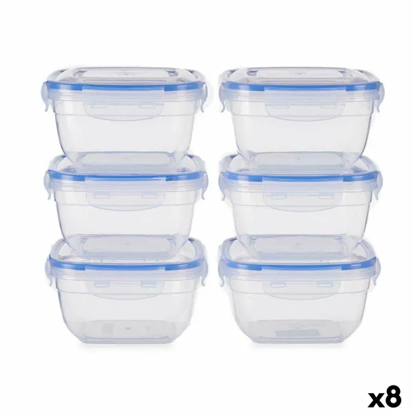 Padažinių rinkinys Leknes Mėlyna Skaidrus polipropileno Plastmasinis 900 ml Hermetiškas (8 vnt.)