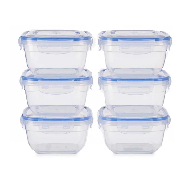 Padažinių rinkinys Leknes Mėlyna Skaidrus polipropileno Plastmasinis 900 ml Hermetiškas (8 vnt.)