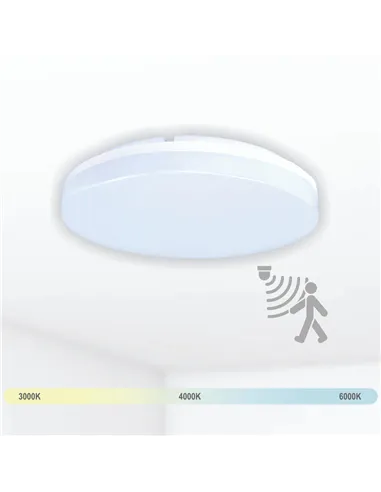 Wall-mounted ceiling LED luminaire with microwave sensor "RIOSENS" 15W