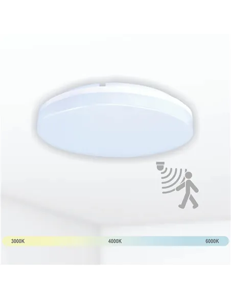 Wall-mounted ceiling LED luminaire with microwave sensor "RIOSENS" 15W