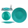 Flat Plate Vivalto Turquoise Glass 27,5 x 2 x 27,5 cm (6 Units)