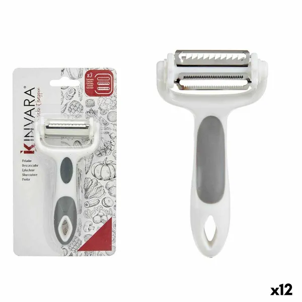Mizotājs Kinvara Balts Pelēks Nerūsējošais tērauds polipropilēns TPR 12 x 3 x 22 cm 3-vienā (12 gb.)