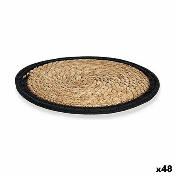 Stalo kilimėlis Gift Decor Juoda Natūralus Natūralus pluoštas 30 x 1 x 30 cm (48 vnt.)
