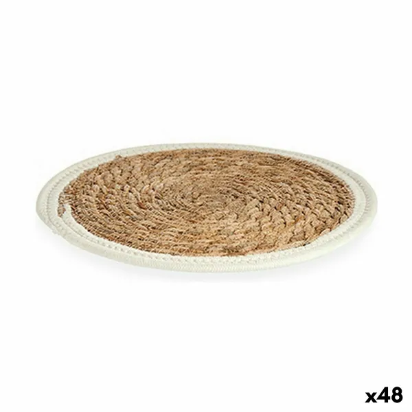 Galda paliktnis Gift Decor Balts Dabisks Dabīgā Šķiedra 30 x 1 x 30 cm (48 gb.)