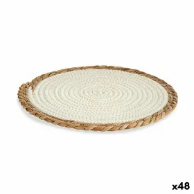 Stalo kilimėlis Gift Decor Balta Natūralus Natūralus pluoštas 30 x 1 x 30 cm (48 vnt.)