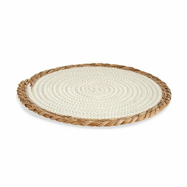 Galda paliktnis Gift Decor Balts Dabisks Dabīgā Šķiedra 30 x 1 x 30 cm (48 gb.)