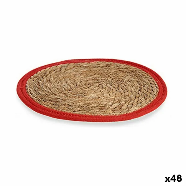 Stalo kilimėlis Gift Decor Raudona Natūralus Natūralus pluoštas 35 x 1 x 35 cm (48 vnt.)