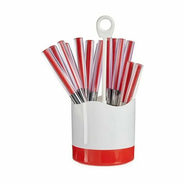 Galda Piederumu Komplekts Kinvara Sarkans Nerūsējošais tērauds Plastmasa (8 gb.)