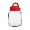 Stiklainis Vivalto Raudona Skaidrus 1,7 L Dangtis su rankena (6 vnt.)