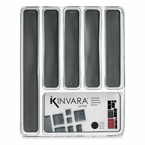 Virtuves Piederumu Organizators Kinvara Pelēks Caurspīdīgs Silikona Plastmasa TPR Pārstrādājama plastmasa 32,3 x 4,5 x 40 cm (12