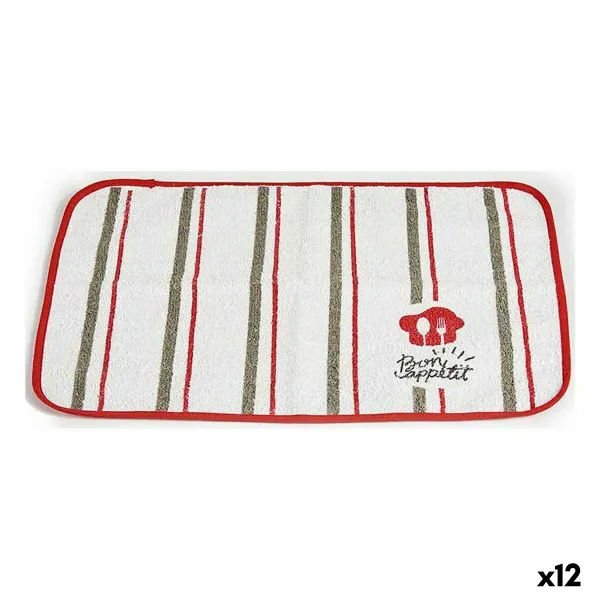 Galda paliktnis Kinvara Bon Appetit Balts Sarkans 33 x 0,3 x 48 cm (12 gb.)