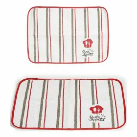 Stalo kilimėlis Kinvara Bon Appetit Balta Raudona 33 x 0,3 x 48 cm (12 vnt.)