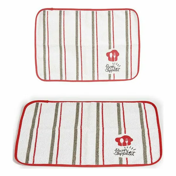 Galda paliktnis Kinvara Bon Appetit Balts Sarkans 33 x 0,3 x 48 cm (12 gb.)