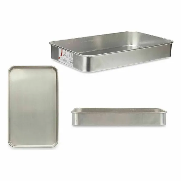 Roasting Tin Kinvara Silver Aluminium 28,5 x 6,5 x 46 cm 46 x 6,5 x 28,5 cm 46 x 7 x 28,5 cm (12 Units)