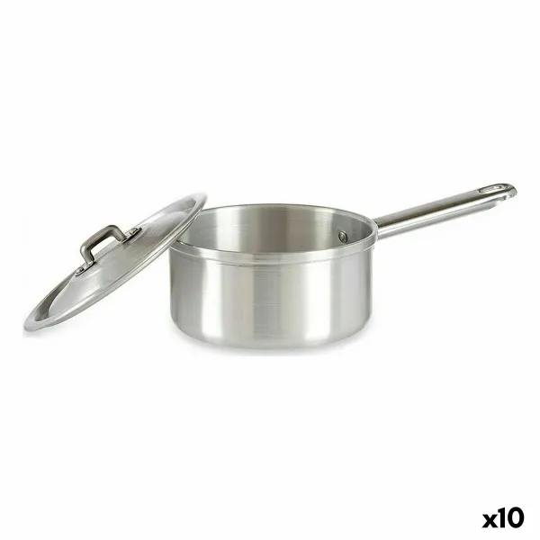 Saucepan with Lid Kinvara Silver Aluminium Ø 14 cm 1 L 28 x 9 x 16 cm 16 x 9 x 28 cm (10 Units)