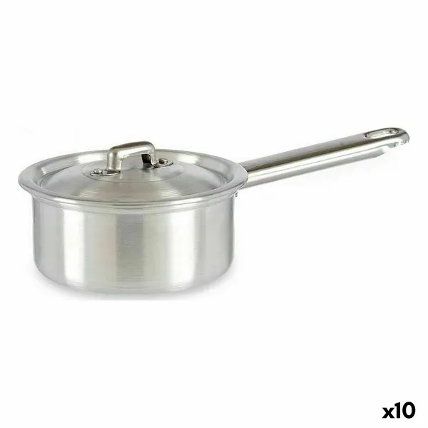 Saucepan with Lid Kinvara Silver Aluminium Ø 12 cm 600 ml 0,6 L 14 x 8 x 26 cm (10 Units)