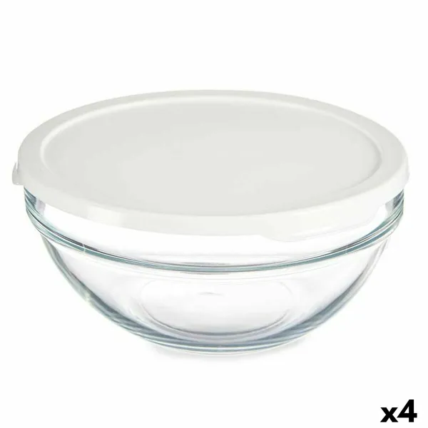 Круглая коробочка для завтраков с крышкой Pasabahce Chefs Белый 1,7 L (4 штук)