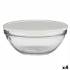 Круглая коробочка для завтраков с крышкой Pasabahce Chefs Белый 2,5 L (4 штук)
