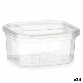 Taisnstūra Pusdienu kastīte ar Vāku Leknes Caurspīdīgs polipropilēns 370 ml (24 gb.)