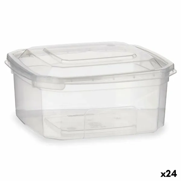 Rectangular Lunchbox with Lid Leknes Transparent polypropylene 500 ml (24 Units)