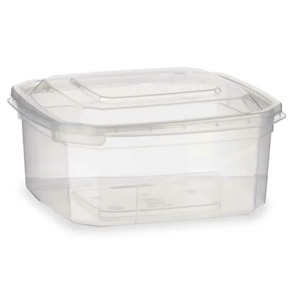 Taisnstūra Pusdienu kastīte ar Vāku Leknes Caurspīdīgs polipropilēns 500 ml (24 gb.)