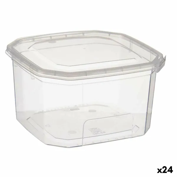 Stačiakampė priešpiečių dėžutė su dangteliu Leknes Skaidrus polipropileno 750 ml (24 vnt.)