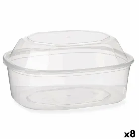 Rectangular Lunchbox with Lid Leknes Transparent polypropylene 1,5 L (8 Units)
