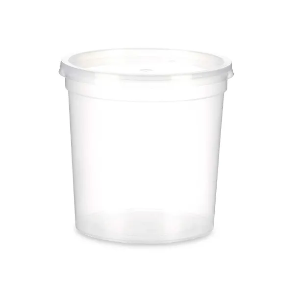 Round Lunch Box with Lid Leknes Transparent polypropylene 1 L (12 Units)
