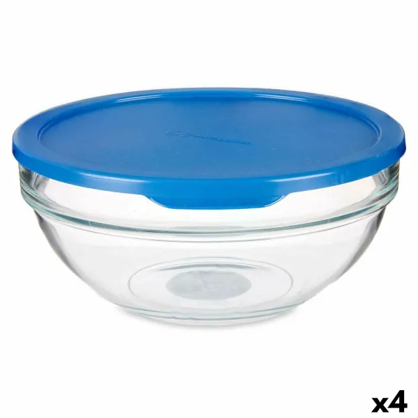 Круглая коробочка для завтраков с крышкой Pasabahce Chefs Синий 1,135 L (4 штук)