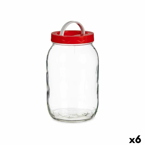 яс Vivalto Красный Прозрачный 2 L Крышка с ручкой (6 штук)