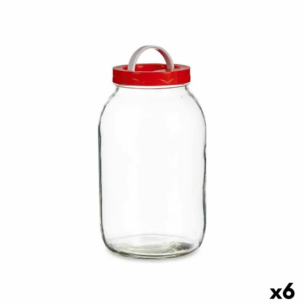 яс Vivalto Красный Прозрачный 3 L Крышка с ручкой (6 штук)