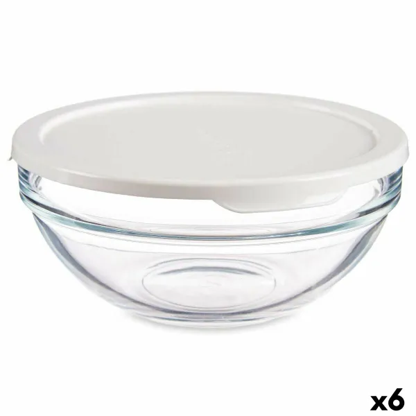 Круглая коробочка для завтраков с крышкой Pasabahce Chefs Белый 595 ml (6 штук)