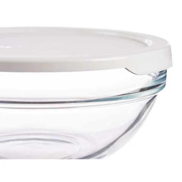 Круглая коробочка для завтраков с крышкой Pasabahce Chefs Белый 595 ml (6 штук)