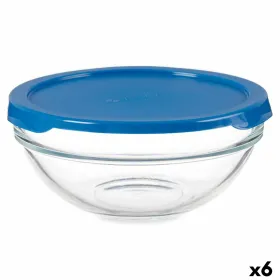 Круглая коробочка для завтраков с крышкой Pasabahce Chefs Синий 595 ml (6 штук)