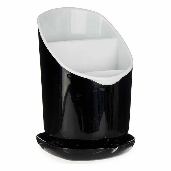 Cutlery Drainer Kinvara White Black Plastic 12 x 19 x 12,5 cm Dinner suit (12 Units)