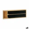 Paper dispenser Kinvara Black Natural Bamboo Stainless steel 40 x 7 x 13 cm Double (8 Units)