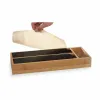 Paper dispenser Kinvara Black Natural Bamboo Stainless steel 40 x 7 x 13 cm Double (8 Units)
