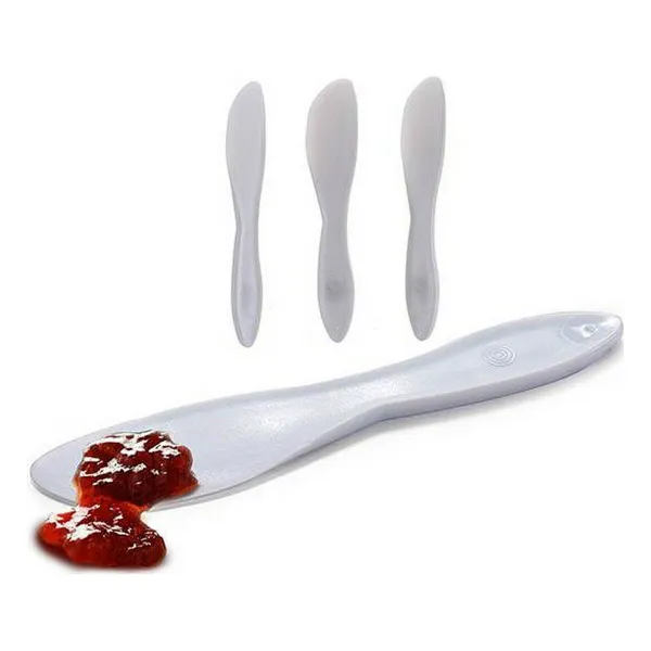 Peilių rinkinys Kinvara Balta Plastmasinis 18 x 10 x 1 cm 18 x 3,5 x 1 cm 3 Dalys (12 vnt.)