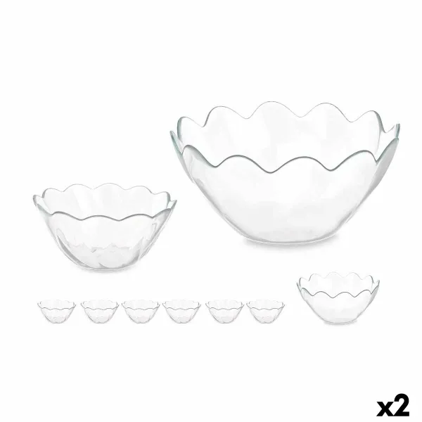 Set of bowls Pasabahce Hasir Transparent Glass 31 x 25,5 x 24,5 cm (2 Units)