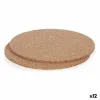 Набор подлокотников Kinvara Натуральный Kорка 18 x 1 x 18 cm 18 x 0,5 x 18 cm Подставка под горячее (12 штук)