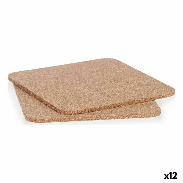 Pannunalussetti Kinvara Luonnollinen Korkki 18 x 1 x 18 cm 18 x 0,5 x 18 cm Tabletti (12 osaa)