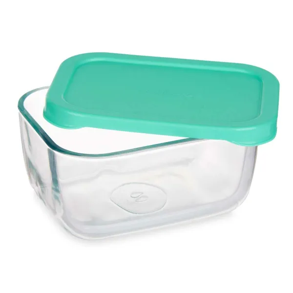 Lunch box Pasabahce SNOW BOX Green Transparent Glass Polyethylene 420 ml (12 Units)