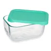Lunch box Pasabahce SNOW BOX Green Transparent Glass Polyethylene 420 ml (12 Units)