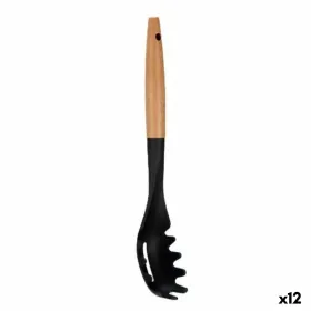 Makaronų šaukštas Kinvara Juoda Natūralus Medžio Plastmasinis 6 x 33,5 x 6 cm 6 x 33,5 cm (12 vnt.)