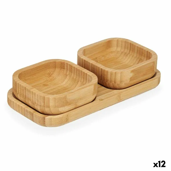 Appetizer Set Kinvara Brown Bamboo 23 x 4,5 x 11 cm 23 x 5,3 x 11 cm (12 Units)